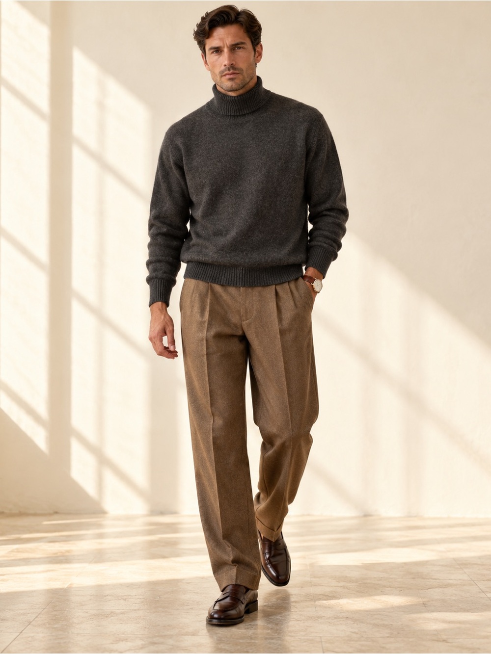 Schiatti for Brisson-Brisson Vintage Wool Turtleneck Charcoal L/XL
